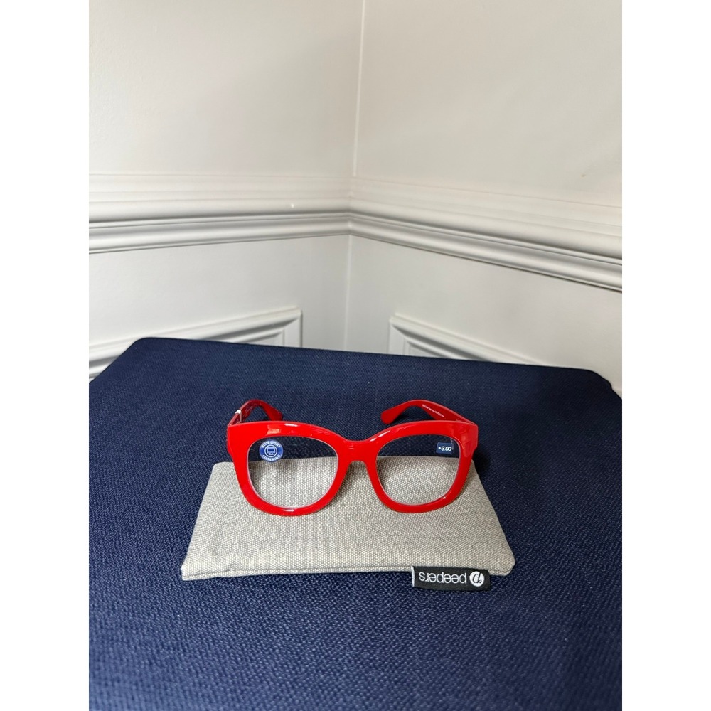 Peepers Center Stage Focus Reading Glasses • Sizzle Red +3.00 • New With Tags